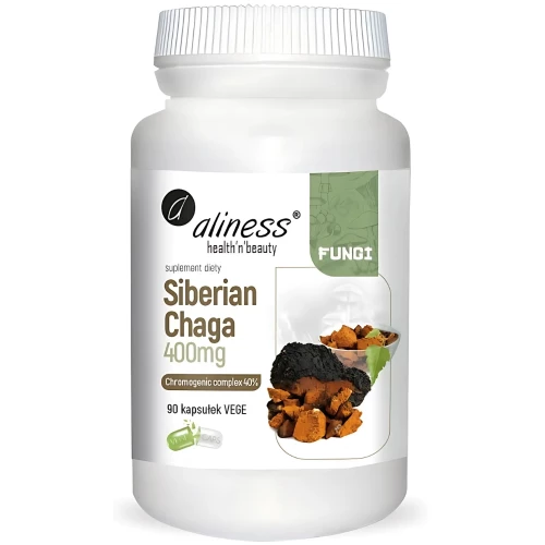 Aliness - Siberian Chaga ekstrakt 40, 400mg - 90 kapsułek Aliness - Siberian Chaga ekstrakt 40, 400mg - 90 kapsułek